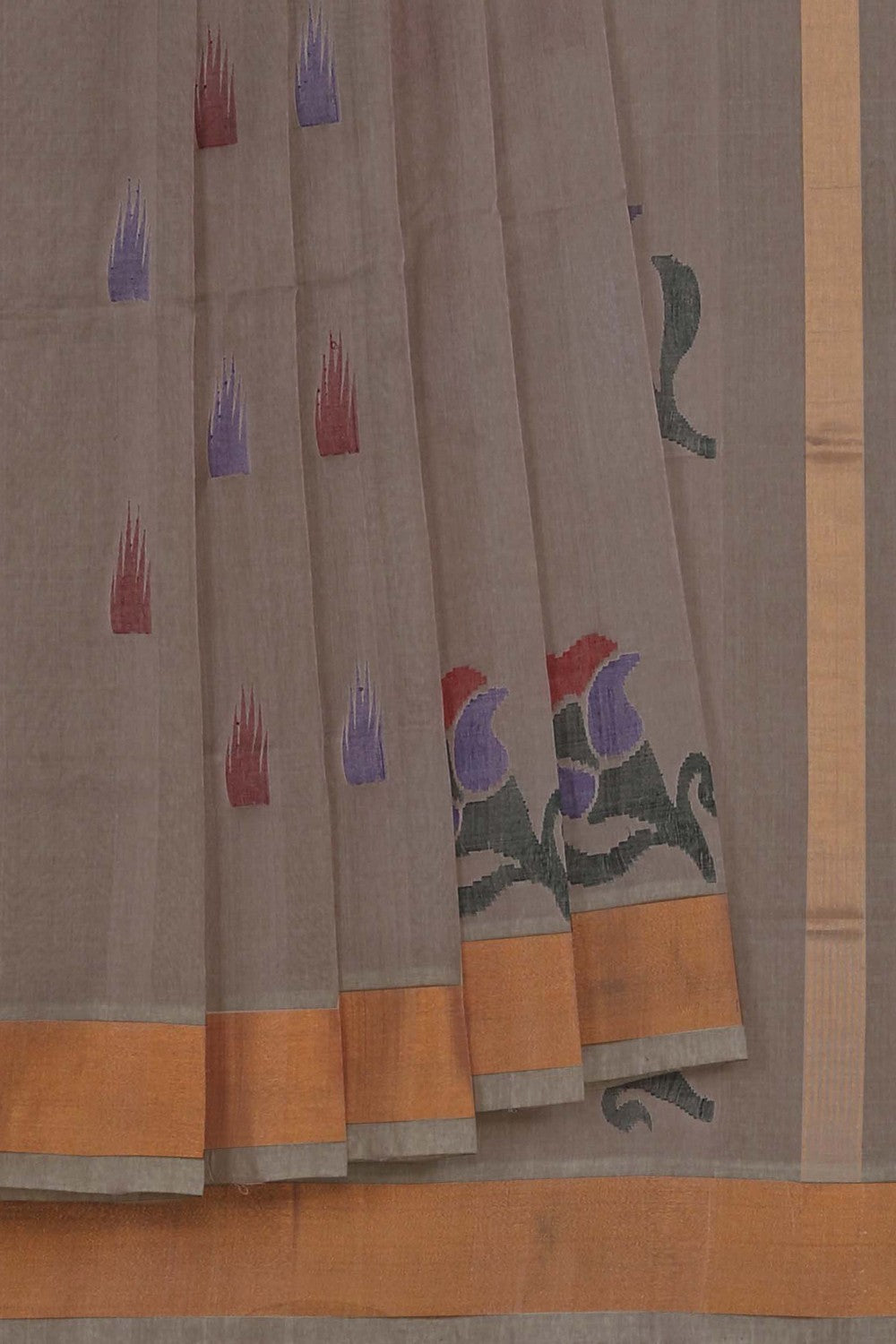 Image of Uppada Cotton Grey Saree